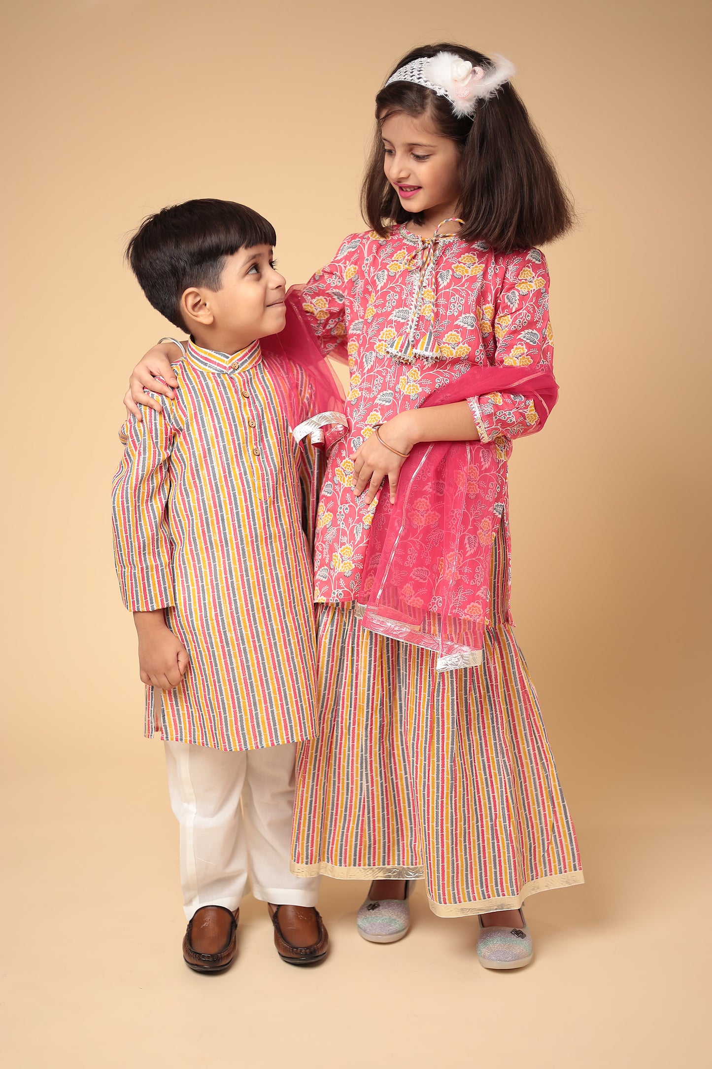 Traditional Cotton Kurta with Pajama Set for Boys