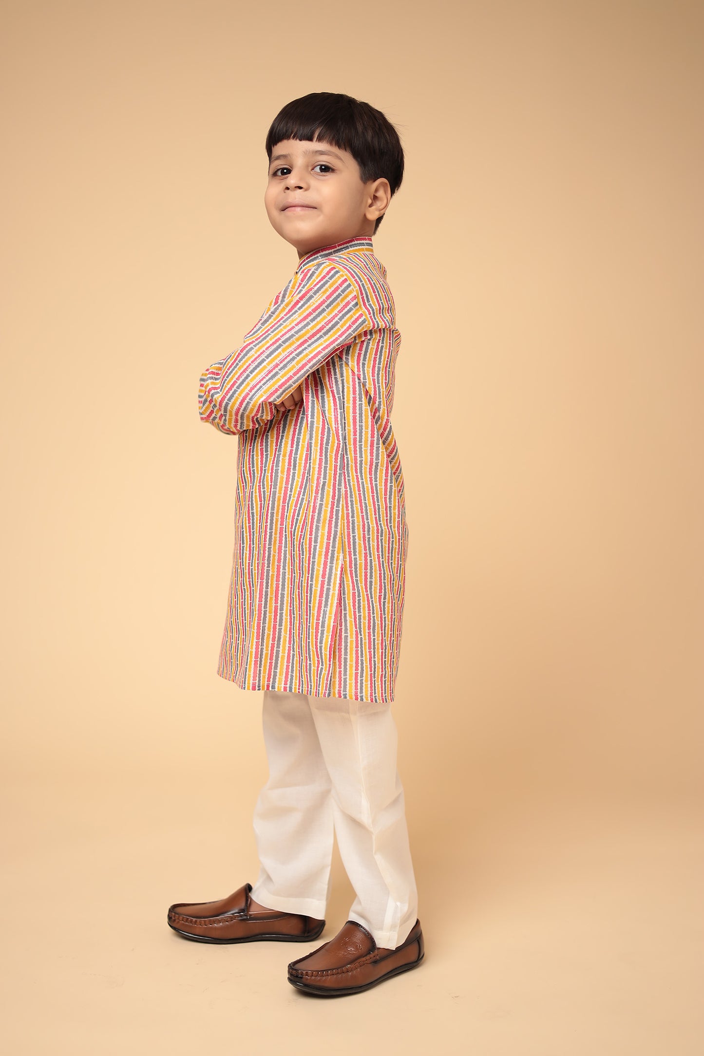 Traditional Cotton Kurta with Pajama Set for Boys