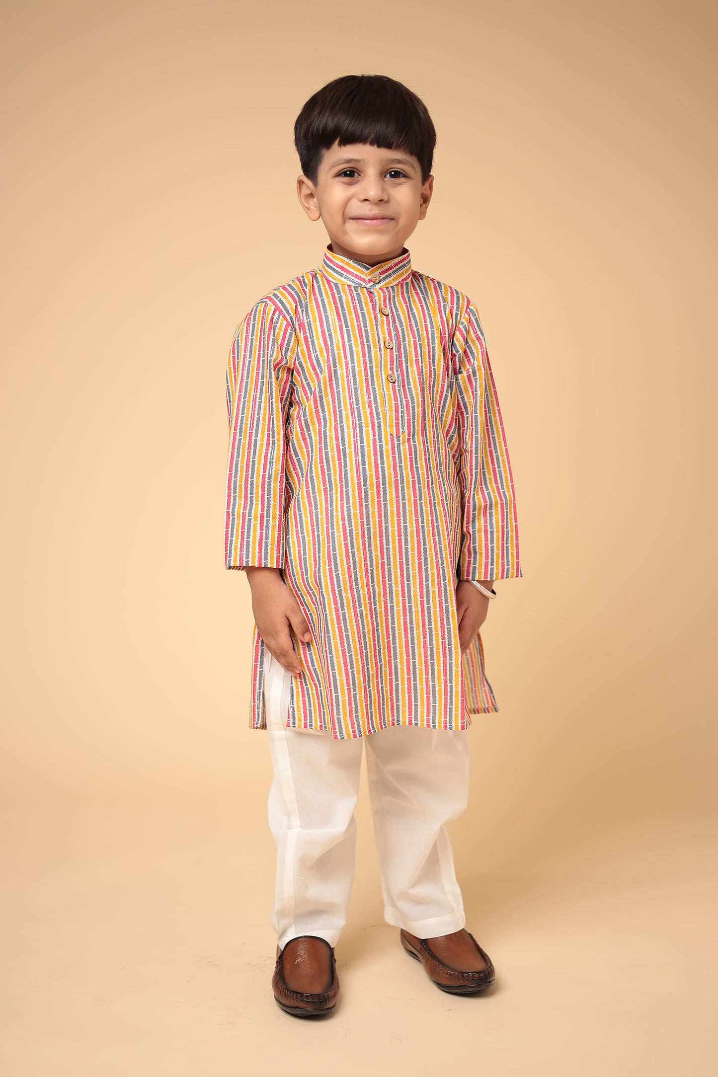 Traditional Cotton Kurta with Pajama Set for Boys