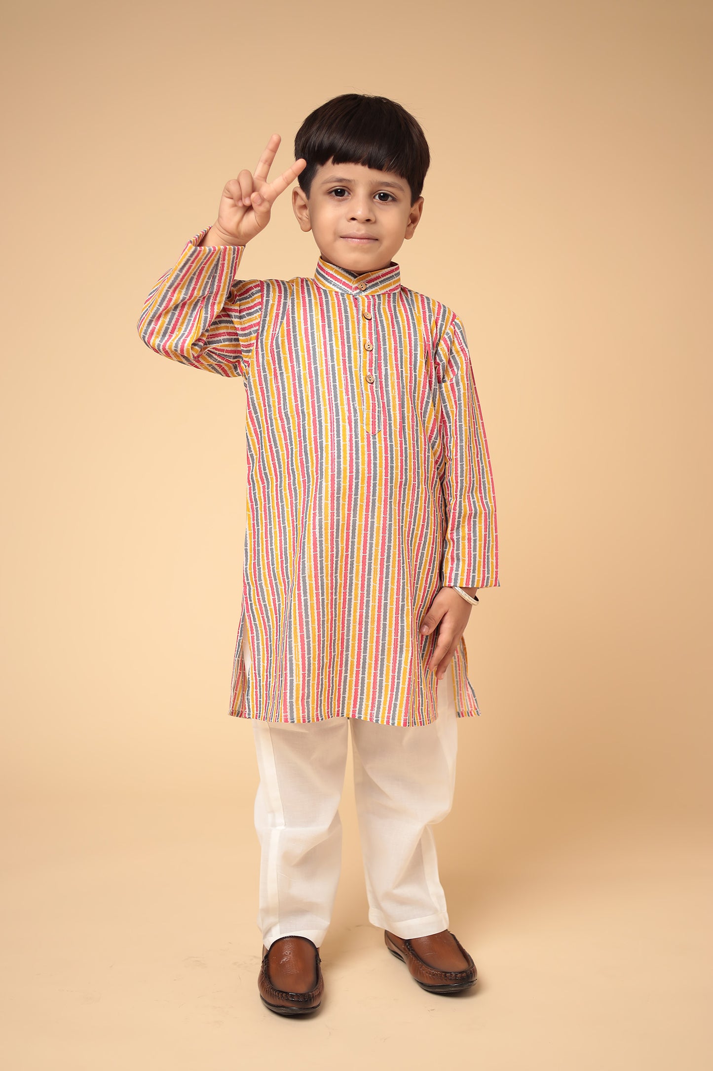 Traditional Cotton Kurta with Pajama Set for Boys