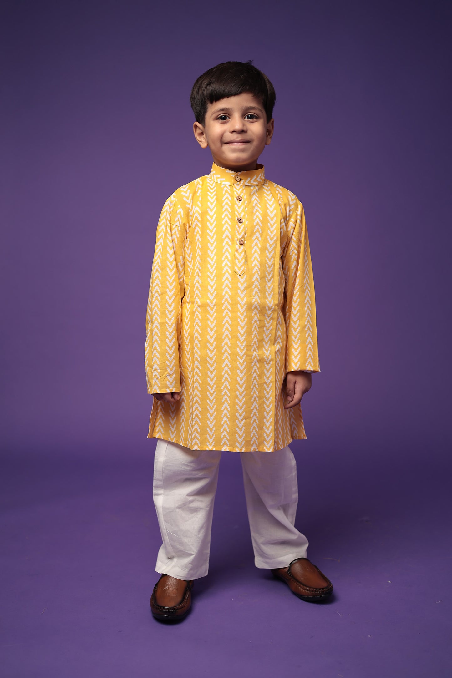 Traditional Cotton Kurta with Pajama Set for Boys