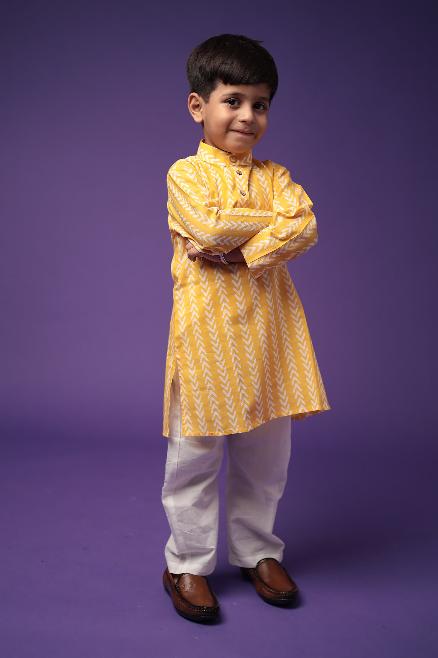 Traditional Cotton Kurta with Pajama Set for Boys