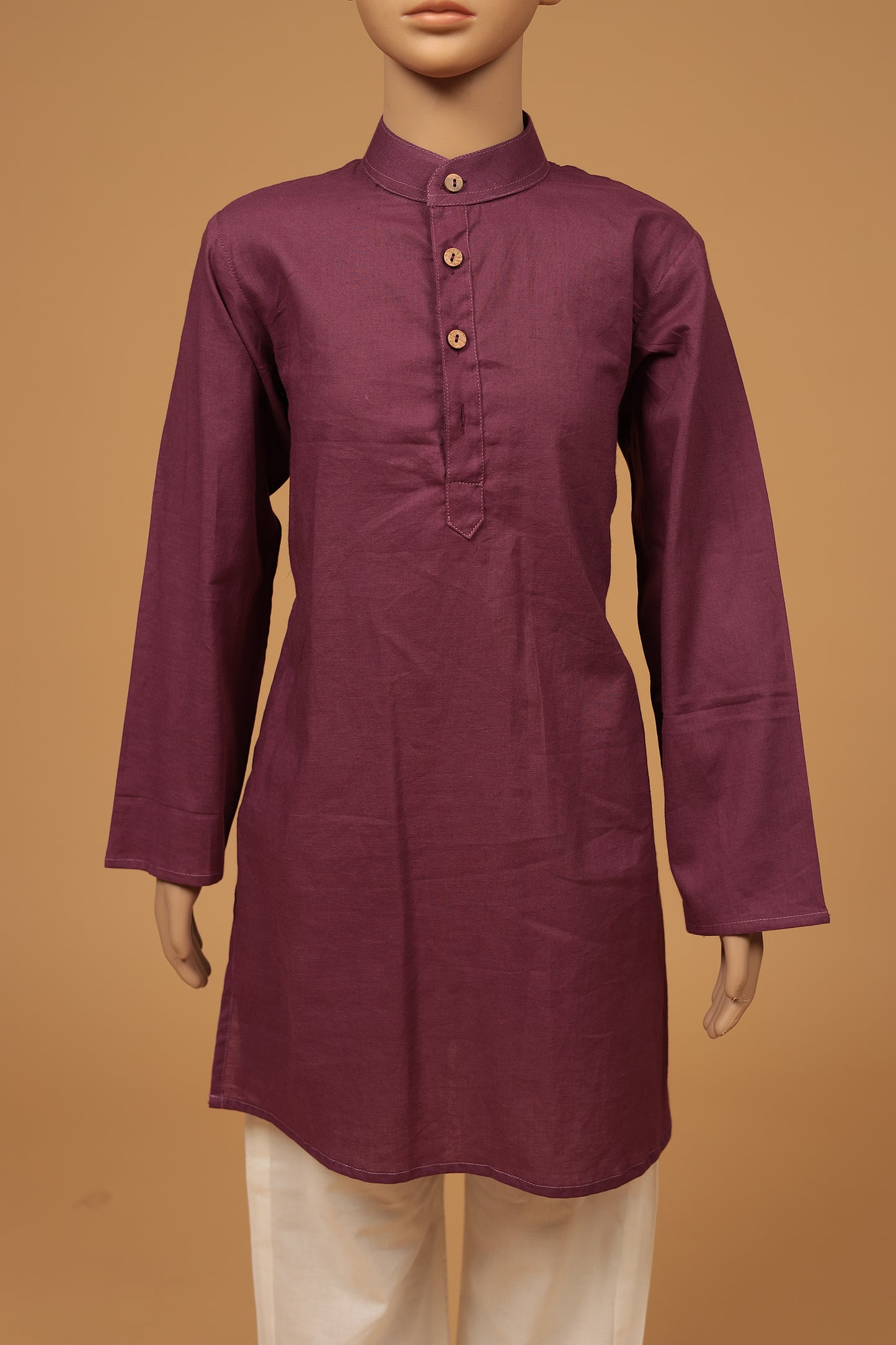 Purple Floral Cotton Kurta with jacket Set