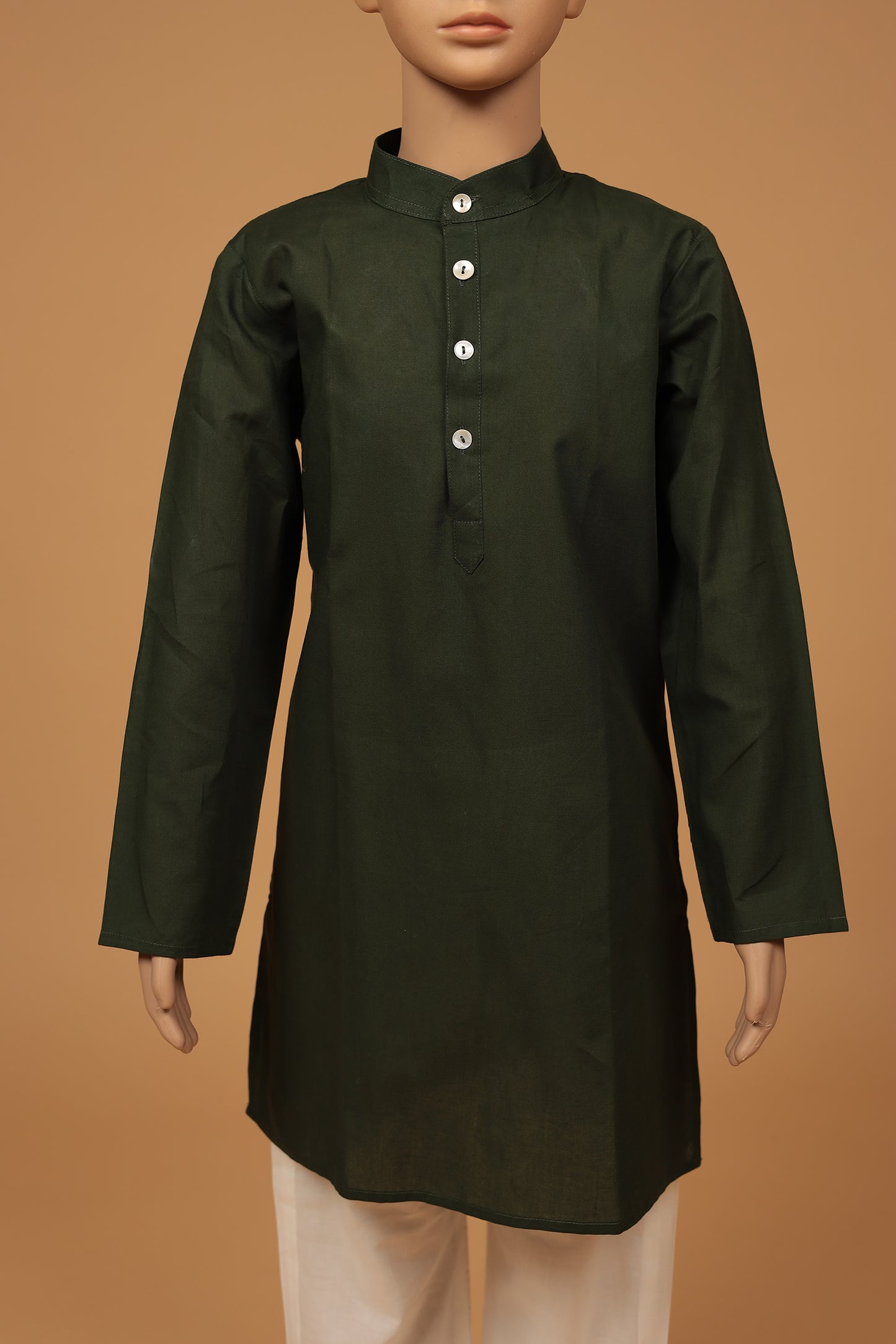 Green Floral Cotton Kurta with jacket Set